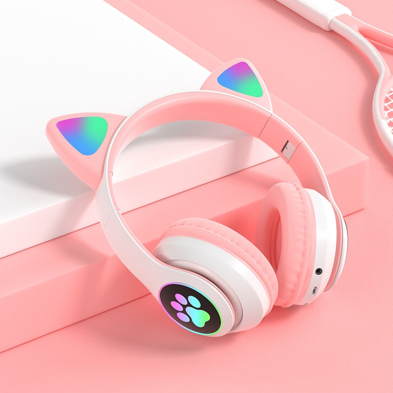 Cat Ears- Noise Cancelling Bluetooth Headphones with Mic(LED)