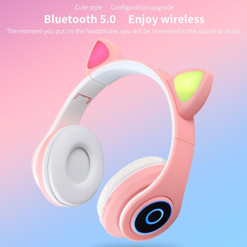 Cat Ears- Noise Cancelling Bluetooth Headphones with Mic(LED)