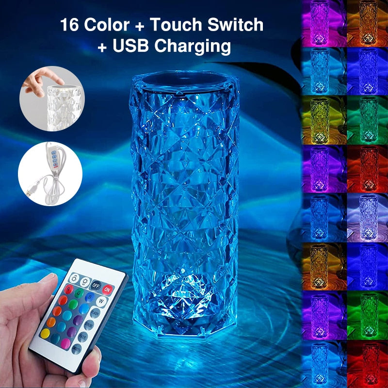 LED Crystal Lamp with 16 Colors