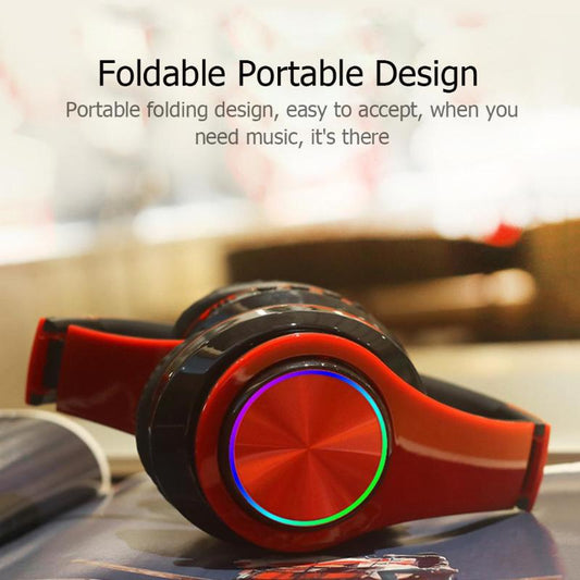 Wireless Bluetooth Headphones  with Rainbow LED Light and Mic