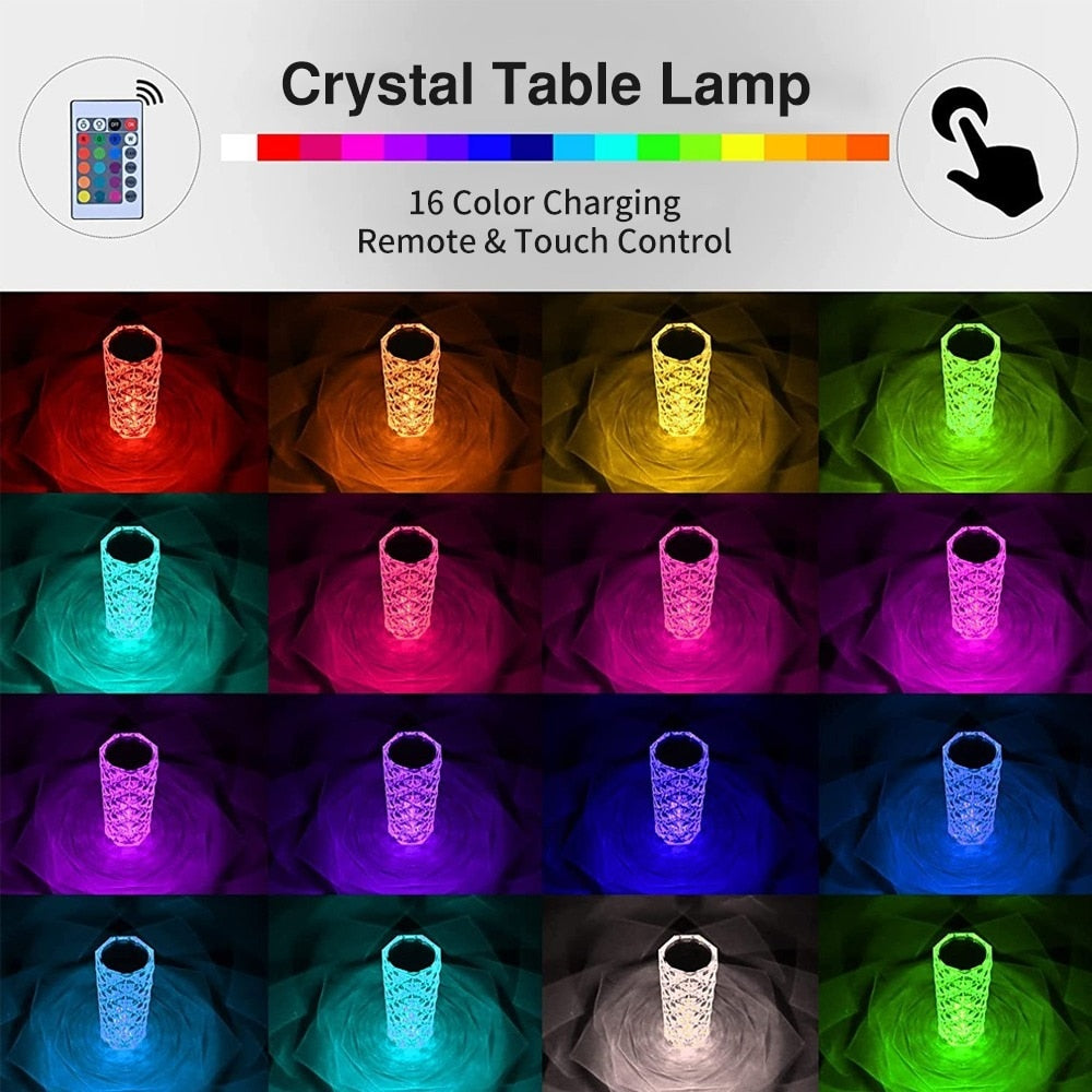 LED Crystal Lamp with 16 Colors